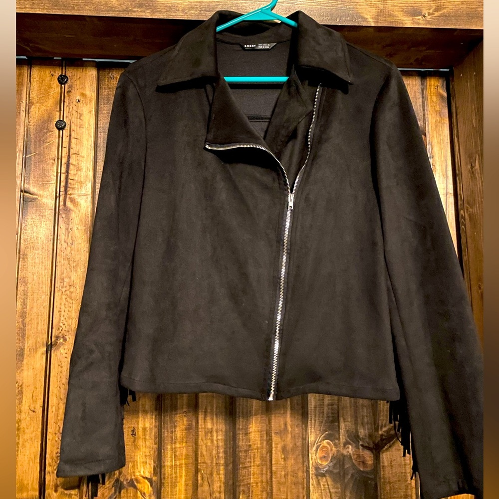 Fringe Black Suede Jacket